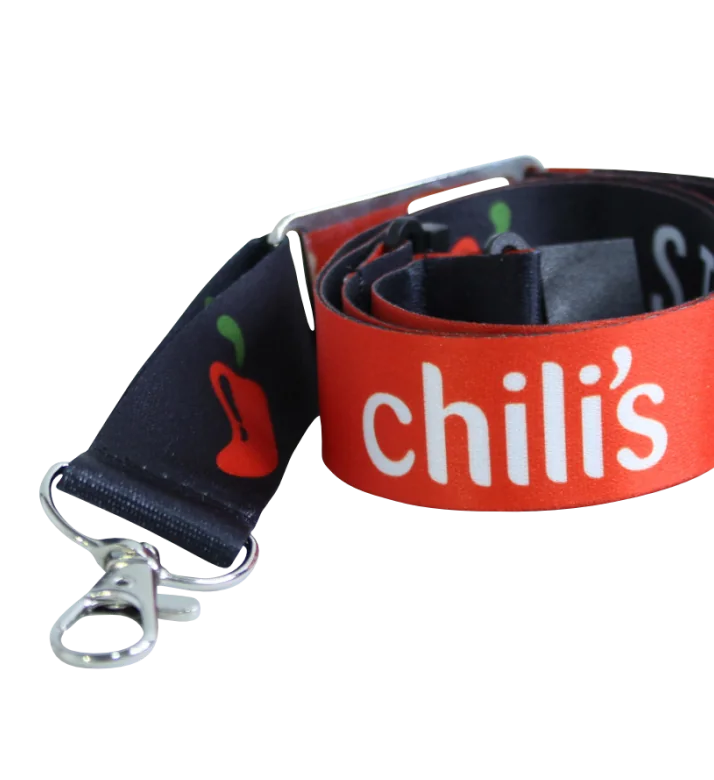 Lanyard sublimado rojo con logotipo a todo color
